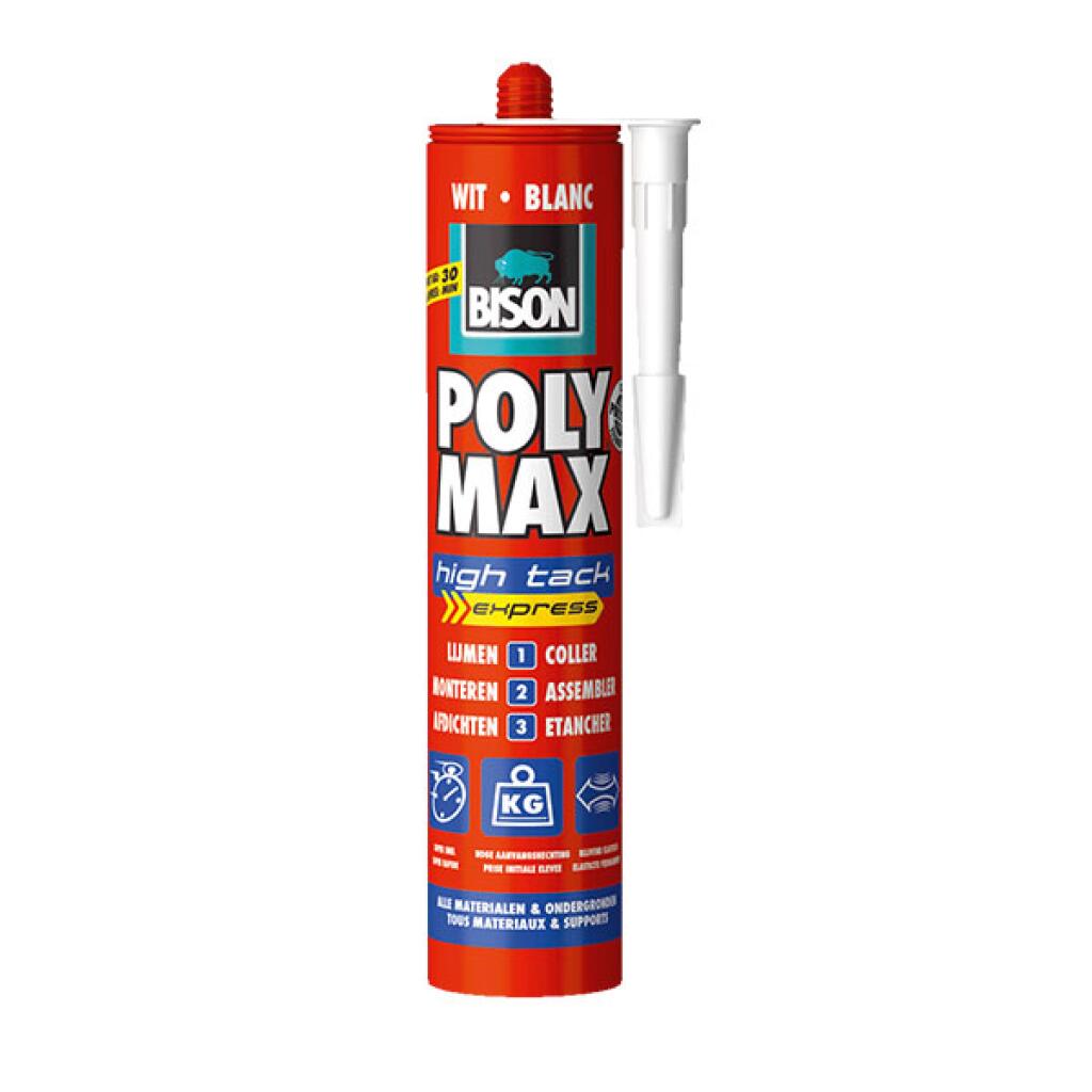 BISON POLY MAX HIGH TACK WIT 290ML
